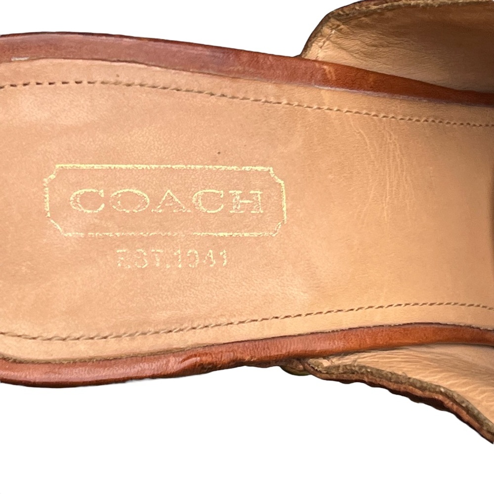 Leather Studded Brown Clog Heels - Picture 9 of 10
